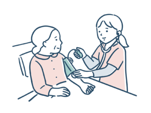 看護師による血圧測定