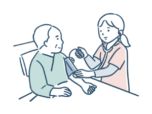 看護師による血圧測定