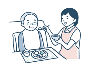 食餌介護をする介護職員